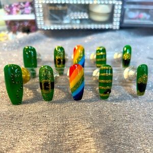 Hand designed press-on nails